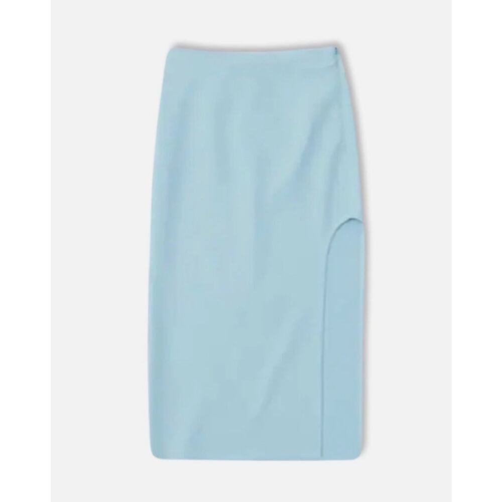 Abercrombie & Fitch Pastel Blue Slit Midi Skirt Minimalist Cleangirl NWT XS